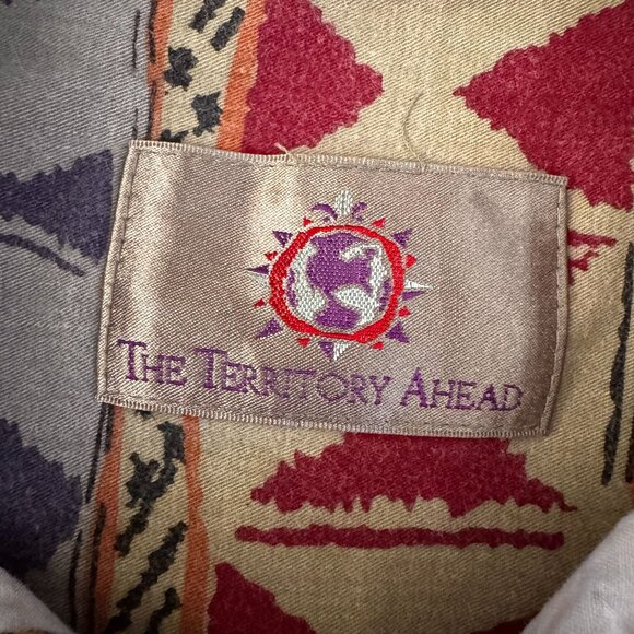 Vintage Territory Ahead Button Up Shirt Womens Large Southwestern Aztec Western - Picture 5 of 8